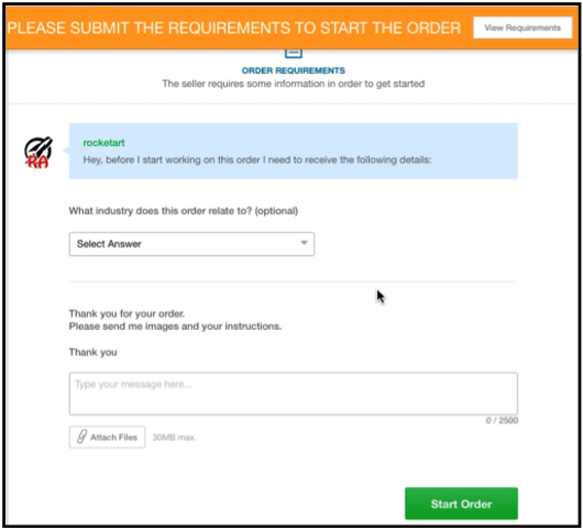 fiverr order requirements