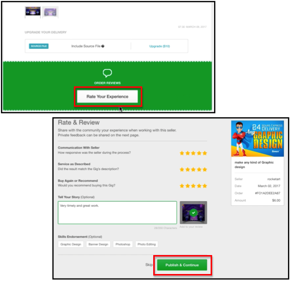 fiverr rate and review